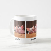 Niedliche rosa Ferkel Tierfotos Kaffeetasse (Vorderseite Links)