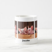 Niedliche rosa Ferkel Tierfotos Kaffeetasse (Mittel)