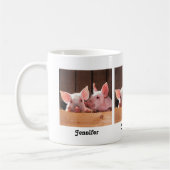 Niedliche rosa Ferkel Tierfotos Kaffeetasse (Links)