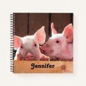 Niedliche rosa Ferkel Tierfotos Notizblock (Vorderseite)