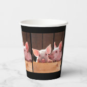 Niedliche rosa Ferkel Tierfotos Pappbecher (Rückseite)