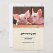 Niedliche rosa Ferkel Tierfotos Save The Date (Vorderseite)