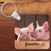 Niedliche rosa Ferkel Tierfotos Schlüsselanhänger (Vorderseite)