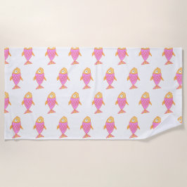 Niedliche rosa Fische Strandtuch