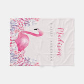 Niedliche rosa Flamingo-Fleece-Decke Fleecedecke (Vorderseite (Horizontal))