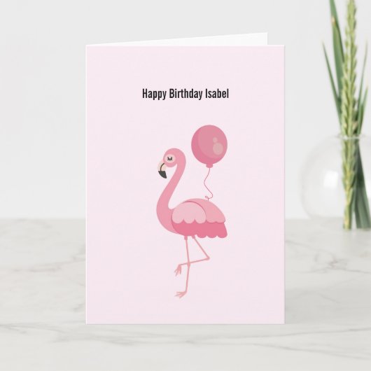 Niedliche Rosa Flamingo Geburtstagskarte Karte (Vorderseite)