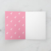 Niedliche Rosa Flamingo Happy Bird-Day Card Karte (Innenseite)
