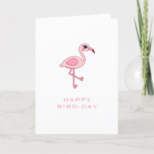 Niedliche Rosa Flamingo Happy Bird-Day Card Karte