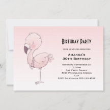 Niedliche Rosa Flamingo Illustration Geburtstag
