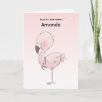 Niedliche Rosa Flamingo Illustration Geburtstag