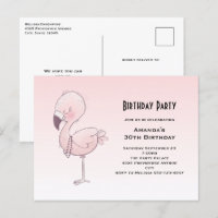 Niedliche Rosa Flamingo Illustration Geburtstagspa
