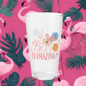 niedliche Rosa Flamingo Strandkunst Glas