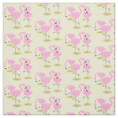 Niedliche Rosa Flamingo triblauer Cartoon Abbildun Stoff (Muster)