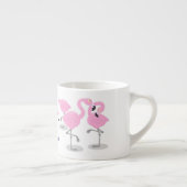 Niedliche Rosa-Flamingo-Trio-Cartoon-Abbildung Espressotasse (Rechts)