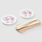 Niedliche Rosa-Flamingo-Trio-Cartoon-Abbildung Fächer (Non-assembled)