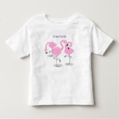 Niedliche Rosa-Flamingo-Trio-Cartoon-Abbildung Kleinkind T-shirt (Vorderseite)