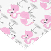 Niedliche Rosa-Flamingo-Trio-Cartoon-Abbildung Kurzer Tischläufer (Ecke)