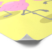 Niedliche Rosa-Flamingo-Trio-Cartoon-Abbildung Poster (Ecke)