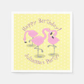 Niedliche Rosa-Flamingo-Trio-Cartoon-Abbildung Serviette (Vorderseite)