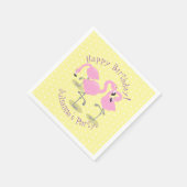 Niedliche Rosa-Flamingo-Trio-Cartoon-Abbildung Serviette (Ecke)