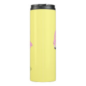 Niedliche Rosa-Flamingo-Trio-Cartoon-Abbildung Thermosbecher (Rückseite)