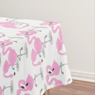 Niedliche Rosa-Flamingo-Trio-Cartoon-Abbildung Tischdecke