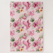 Niedliche rosa Flamingo und Blume Puzzle (Vertikal)