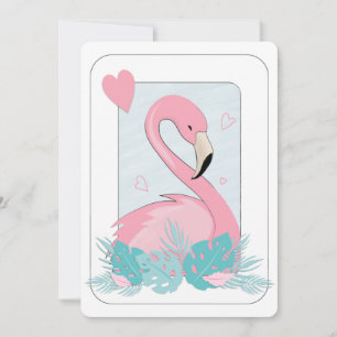 Niedliche Rosa Flamingo und Liebe Herz-Weihnachtsk Feiertagskarte
