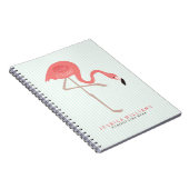 Niedliche rosa Flamingos-Illustration mit Minzstre Notizblock (Rechte Seite)