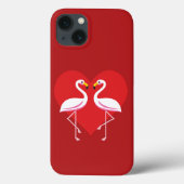 Niedliche Rosa Flamingos mit rotem Herzen Case-Mate iPhone Hülle (Rückseite)