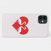 Niedliche Rosa Flamingos mit rotem Herzen Case-Mate iPhone Hülle (Rückseite (Horizontal))
