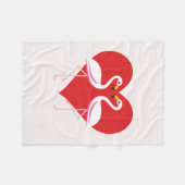 Niedliche Rosa Flamingos mit rotem Herzen Fleecedecke (Vorderseite (Horizontal))
