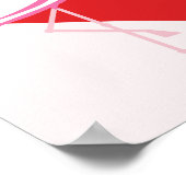 Niedliche Rosa Flamingos mit rotem Herzen Poster (Ecke)