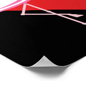 Niedliche Rosa Flamingos mit rotem Herzen Poster (Ecke)