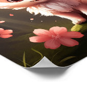 Niedliche rosa Foxy Fantasy-Kreatur Poster (Ecke)