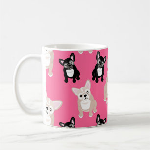 Niedliche rosa Frenchies-französische Bulldoggen Kaffeetasse