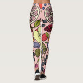 Niedliche rosa Fruchtmuster für sie Leggings (Rückseite)
