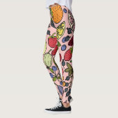 Niedliche rosa Fruchtmuster für sie Leggings (Links)