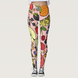Niedliche rosa Fruchtmuster für sie Leggings