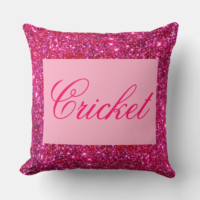 Niedliche rosa funkelnd Girly Glittery funkelnde Kissen (Vorderseite)