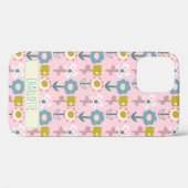 Niedliche Rosa Garten Blume Personalisiert Name Case-Mate iPhone Hülle (Rückseite (Horizontal))