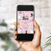 Niedliche rosa Geister Halloween-Kinderdusche Einladung