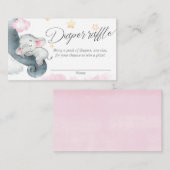 Niedliche Rosa-Gelb-Gewinnerkarten für den Elefant Begleitkarte (Vorne/Hinten)