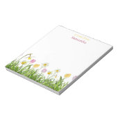 Niedliche rosa gelbe Wildblume Notizblock (Rotiert)