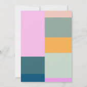 Niedliche rosa geometrische, einzigartige Babydusc Einladung (Rückseite)