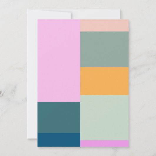 Niedliche rosa geometrische, einzigartige Babydusc Einladung (Rückseite)