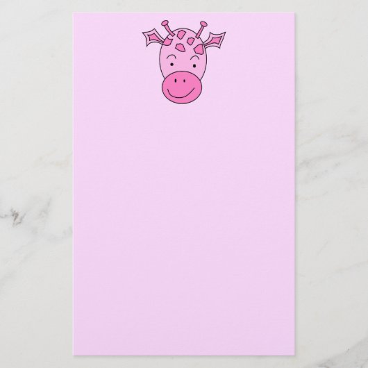 Niedliche rosa Giraffe Briefpapier (Vorderseite)