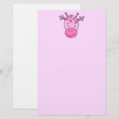 Niedliche rosa Giraffe Briefpapier (Vorne/Hinten)