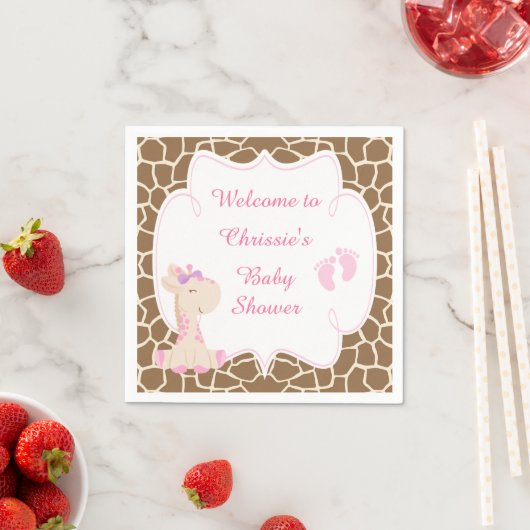 Niedliche Rosa Giraffe Kinderdusche Serviette (Beispiel)