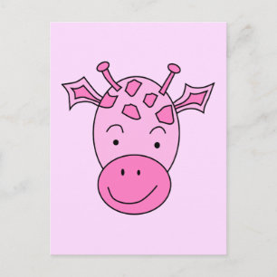 Niedliche Rosa Giraffe. Postkarte